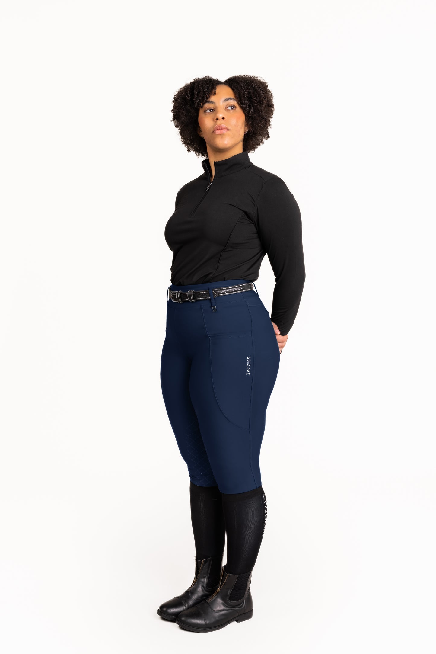 PLUS - London Navy Hybrid-Leggings